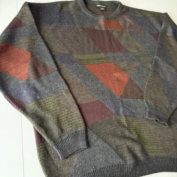 VTG Serafini‎ 100% Acrylic Abstract Men's Sweater Size XL - Picture 2 of 9